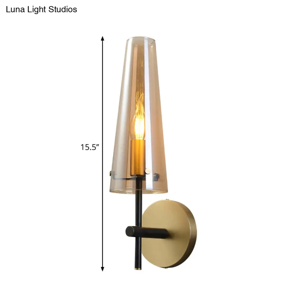 Minimalist 1-Light Black Wall Mount Light For Study Room