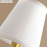 Minimalist 1-Light Gold Candelabra Metal Wall Sconce With Fabric Cone Shade