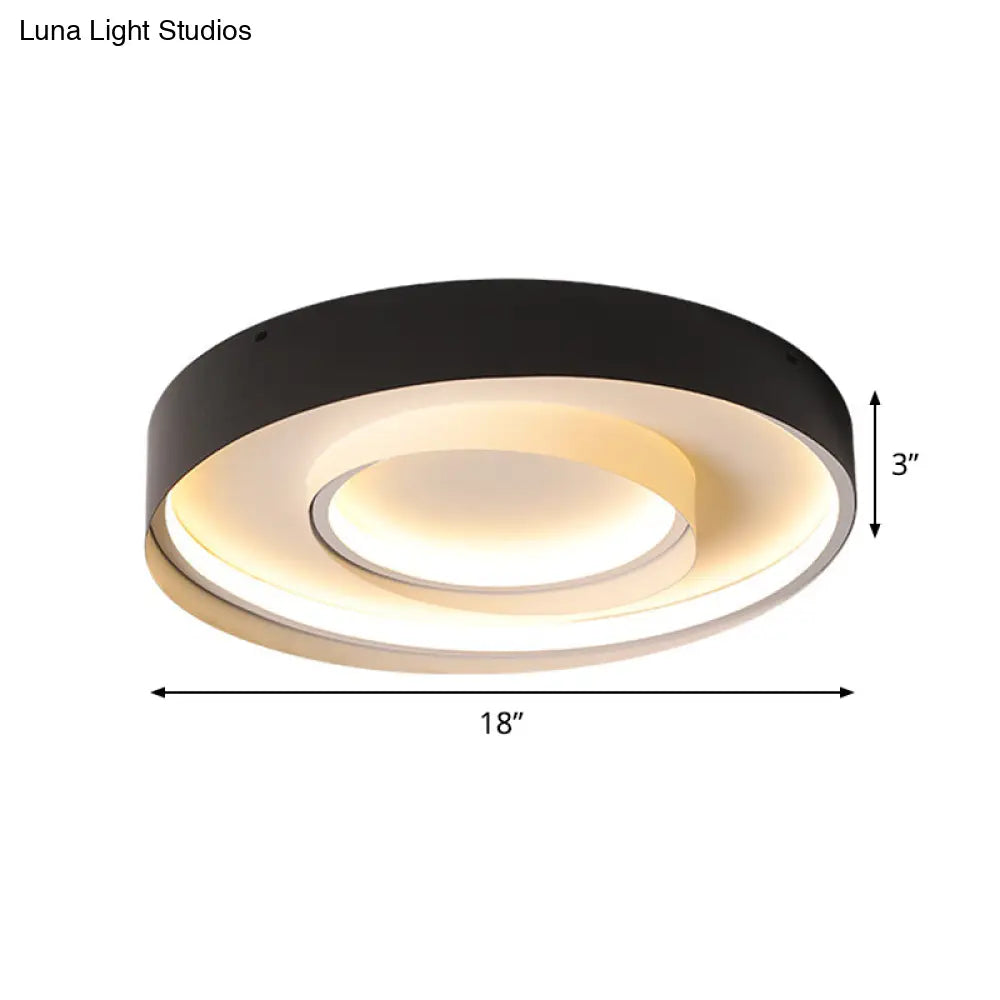 Minimalist 2 - Circle Led Hotel Flush Mount Light - 18/22 Inch Diameter Warm/White