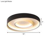 Minimalist 2 - Circle Led Hotel Flush Mount Light - 18/22 Inch Diameter Warm/White