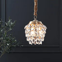 Minimalist 3-Light Brass Artichoke Chandelier With K9 Crystal Beads For Living Room Ceiling