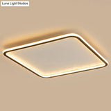 Minimalist Acrylic Black Led Flush Mount Fixture - Rectangular Frame