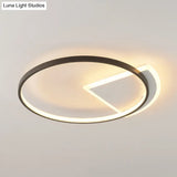 Minimalist Acrylic Ceiling Light: White & Black Led Flush For Bedroom