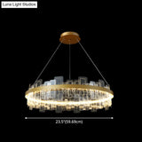 Minimalist Acrylic Gold Loop Led Chandelier Stylish Pendant Light For Living Room