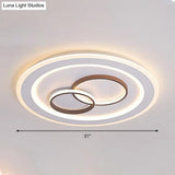 Minimalist Acrylic Led Bedroom Ceiling Lamp In White - 24.5’/31’ Wide Circle Flush Mount Lighting