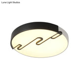 Minimalist Acrylic Led Ceiling Light Fixture For Bedroom - Drum Flush Mount Lighting
