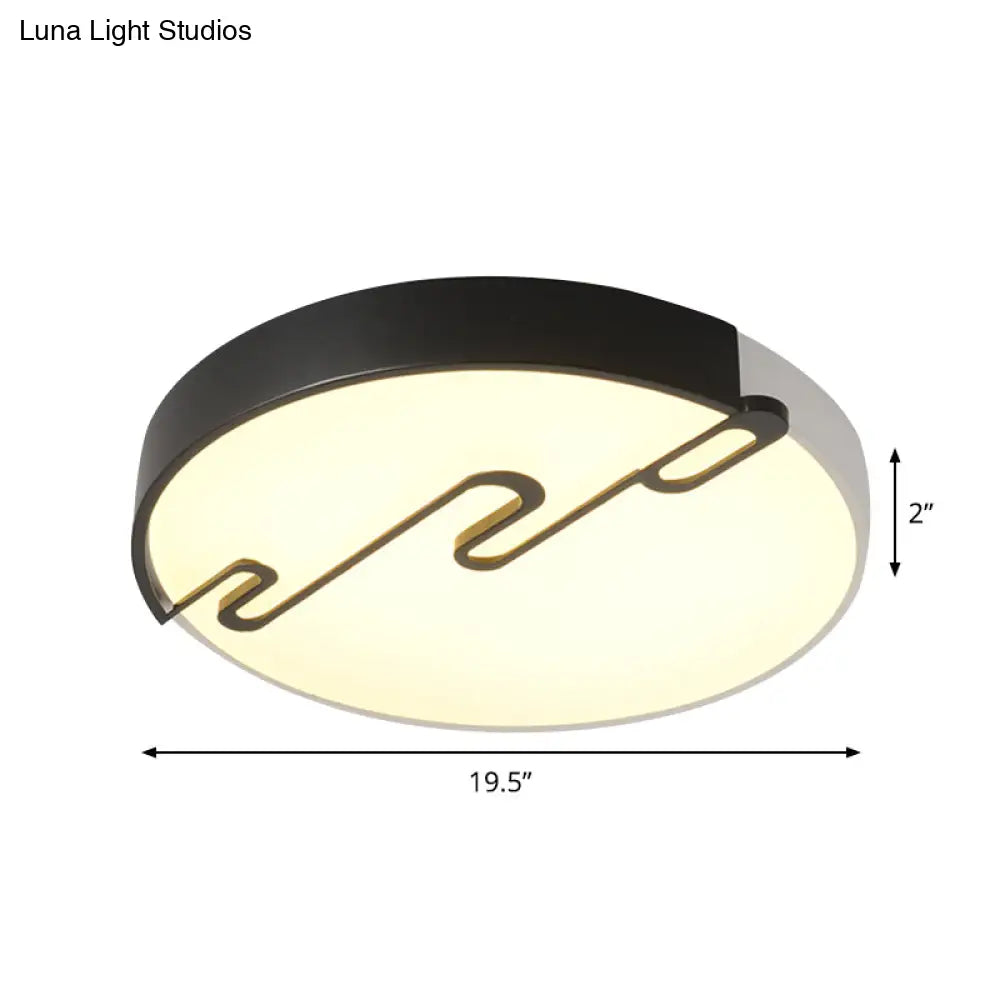 Minimalist Acrylic Led Ceiling Light Fixture For Bedroom - Drum Flush Mount Lighting