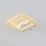 Minimalist Acrylic Led Ceiling Lighting Fixture For Bedroom - Mountain Mural Flush Mount Gold /