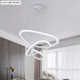Minimalist Acrylic Led Chandelier - 2/3-Tier Triangular Lounge Pendant Light In Warm/White