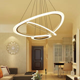 Minimalist Acrylic Led Chandelier - 2/3-Tier Triangular Lounge Pendant Light In Warm/White White / 3