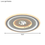 Minimalist Acrylic Led Flush Mount With Unique Lovers Pattern