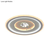 Minimalist Acrylic Led Flush Mount With Unique Lovers Pattern