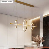 Minimalist Acrylic Led Pendant Lamp In Black/Gold Warm/White Light - 35.5/43 Width