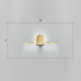 Minimalist Acrylic Led Vanity Light With Gold Finish For Bathroom Walls / 19.5 Semicircle