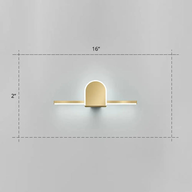 Minimalist Acrylic Led Vanity Light With Gold Finish For Bathroom Walls / 19.5 Semicircle