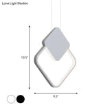Minimalist Acrylic Pendant Light: Oval/Round/Square Shape Led Black/White