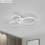 Minimalist Acrylic Semi Flush Ceiling Light For Living Room - Multi Ring Design 3/9/12 Lights White