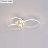 Minimalist Acrylic Semi Flush Ceiling Light For Living Room - Multi Ring Design 3/9/12 Lights White
