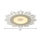 Minimalist Acrylic Sun Ceiling Light: Led Flush Mount 3 Light Options 16.5-24.5 Wide White Finish