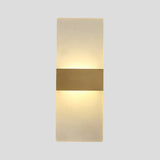 Minimalist Acrylic Wall Sconce With Gold Band And Warm/White Light - Perfect For Bedside