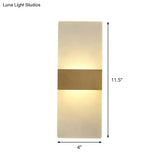 Minimalist Acrylic Wall Sconce With Gold Band And Warm/White Light - Perfect For Bedside