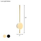 Minimalist Acrylic Wall Sconce With Led Light In Black/White - Available 3 Sizes