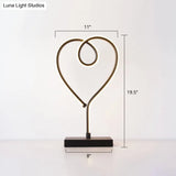 Minimalist Aluminum Led Table Light For Living Room With Line Art Night Lighting