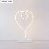 Minimalist Aluminum Led Table Light For Living Room With Line Art Night Lighting