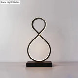 Minimalist Aluminum Led Table Light For Living Room With Line Art Night Lighting