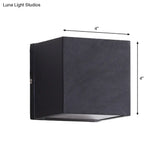 Minimalist Aluminum Wall Sconce With Led Flush Mount For Corridors - Black Small/Large Sizes
