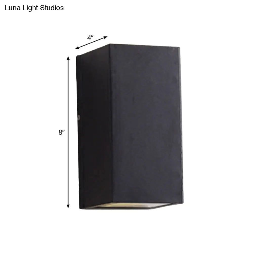 Minimalist Aluminum Wall Sconce With Led Flush Mount For Corridors - Black Small/Large Sizes