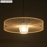 Minimalist Bamboo Single-Bulb Wooden Ceiling Pendant Light For Bedrooms