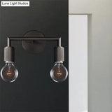 Minimalist Bare Bulb Metal Wall Lighting - 1/2-Light Indoor Sconce Lamp Black/Brass/Chrome Square