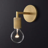 Minimalist Bare Bulb Metal Wall Lighting - 1/2-Light Indoor Sconce Lamp Black/Brass/Chrome Square