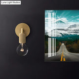 Minimalist Bare Bulb Metal Wall Lighting - 1/2-Light Indoor Sconce Lamp Black/Brass/Chrome Square