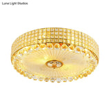 Minimalist Beveled Crystal Led Ceiling Light Silver/Gold Flush Mount Circle 16/23.5 Inch Dia