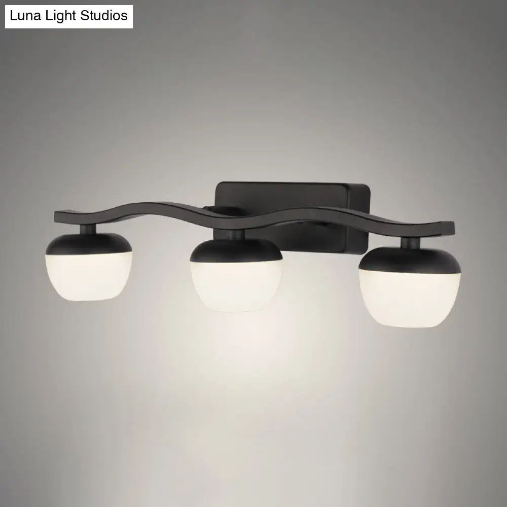 Minimalist Black Acrylic Bowl Led Wall Sconce Vanity Light Fixture For Bath