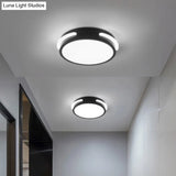 Minimalist Black Acrylic Led Flush Mount Ceiling Light For Corridors