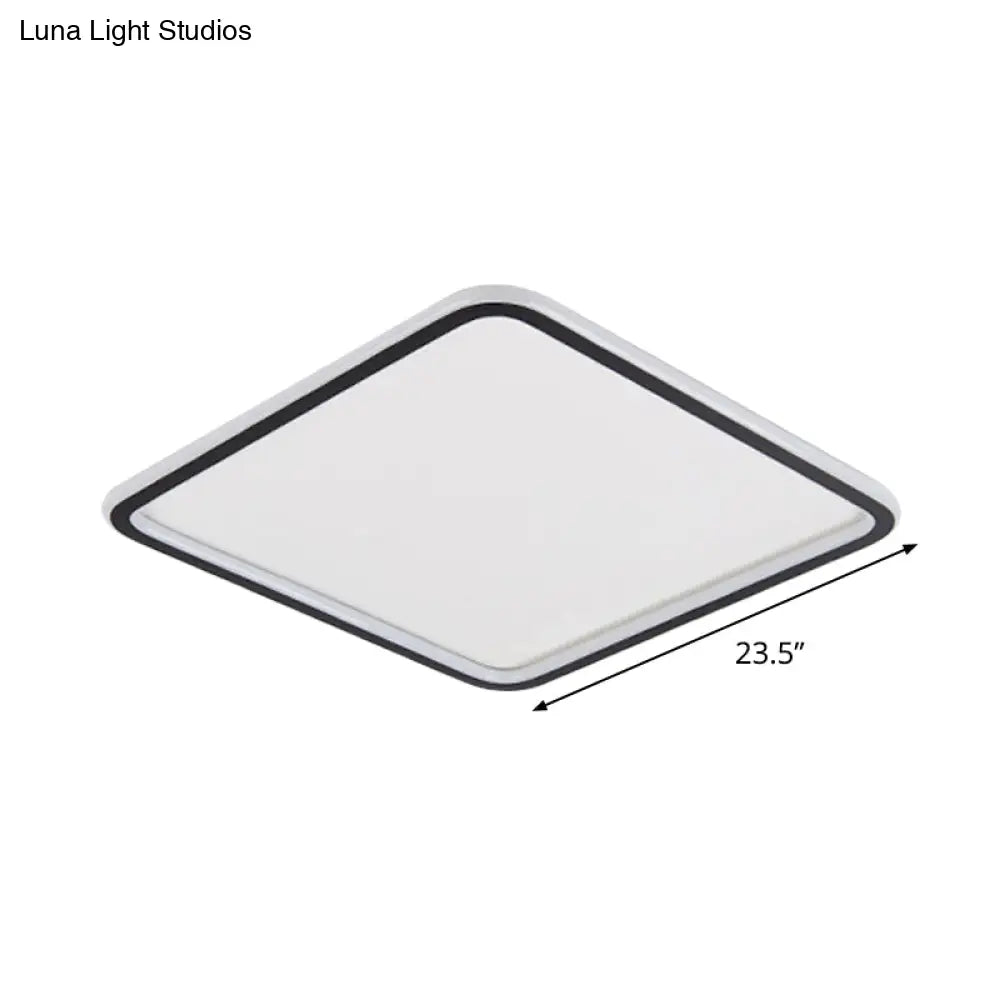 Minimalist Black Aluminum Led Ceiling Lamp In 3 Sizes: Slim Flush Mount For Stylish Bedroom Lighting