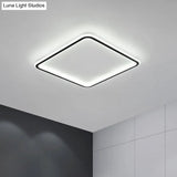 Minimalist Black Aluminum Led Ceiling Lamp In 3 Sizes: Slim Flush Mount For Stylish Bedroom Lighting