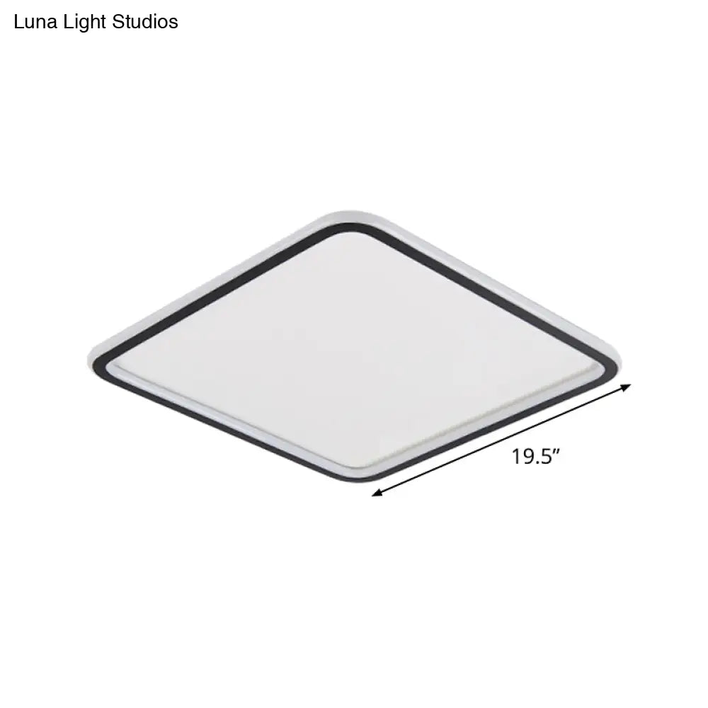 Minimalist Black Aluminum Led Ceiling Lamp In 3 Sizes: Slim Flush Mount For Stylish Bedroom Lighting