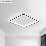 Minimalist Black Aluminum Led Ceiling Lamp In 3 Sizes: Slim Flush Mount For Stylish Bedroom Lighting