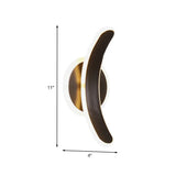 Minimalist Black Bend Led Wall Sconce - Acrylic Mounted Lamp In White/Warm Light