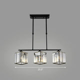 Minimalist Black Crystal Ceiling Chandelier For Restaurants - Geometric Design 3 / Square Plate
