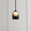 Minimalist Black Glass Pendant Lighting - Bell And Ball Design | Ideal Hanging Lamp For Dining Room