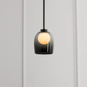 Minimalist Black Glass Pendant Lighting - Bell And Ball Design | Ideal Hanging Lamp For Dining Room