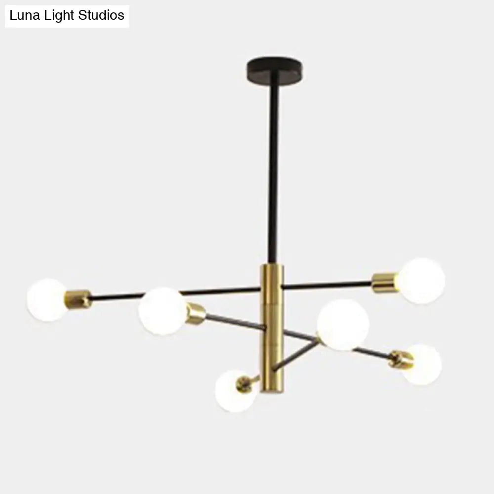 Minimalist Black Glass Sphere Hanging Pendant Light For Modern Living Rooms