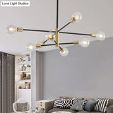 Minimalist Black Glass Sphere Hanging Pendant Light For Modern Living Rooms