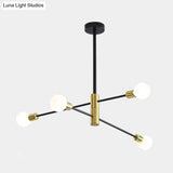 Minimalist Black Glass Sphere Hanging Pendant Light For Modern Living Rooms