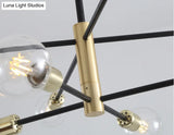Minimalist Black Glass Sphere Hanging Pendant Light For Modern Living Rooms
